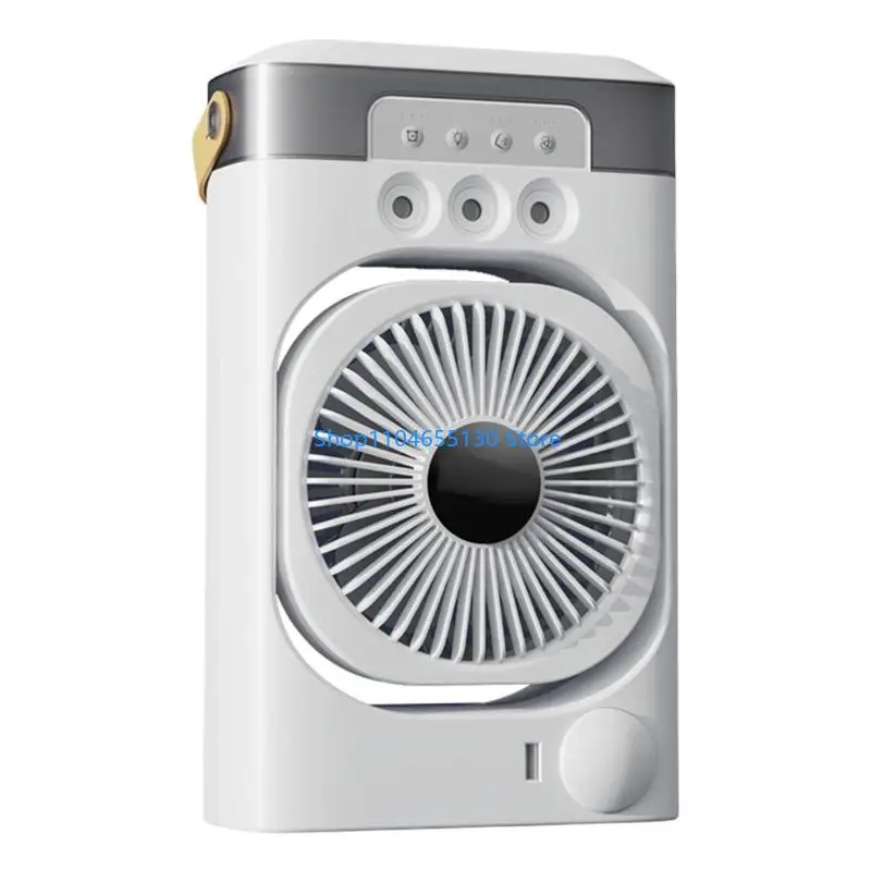 Небольшой USB -кондиционер Портативный вентилятор охлаждения настольных компьютеров с 3 скоростью и 7 светодиодным светом для в