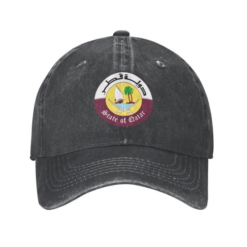 Fashion Cotton Coat Of Arms Of Qatar Baseball Cap Women Men Custom Adjustable Adult Dad Hat Summer