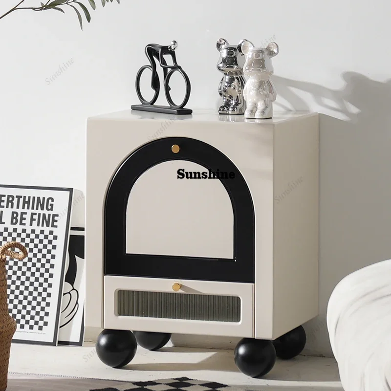 Modern Aesthetic Nightstand Classic Minimalist Premium Trendy Nightstand Nordic Storage Mesa De Cabeceira Home Furniture  FT