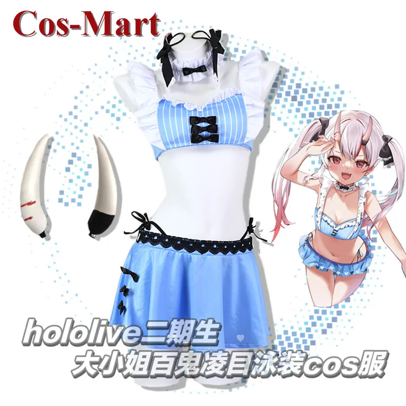 

Cos-Mart Anime VTuber Hololive Nakiri Ayame Cosplay Costume Sweet Lovely Swimsuit Female Activity Party Role Play Clothing