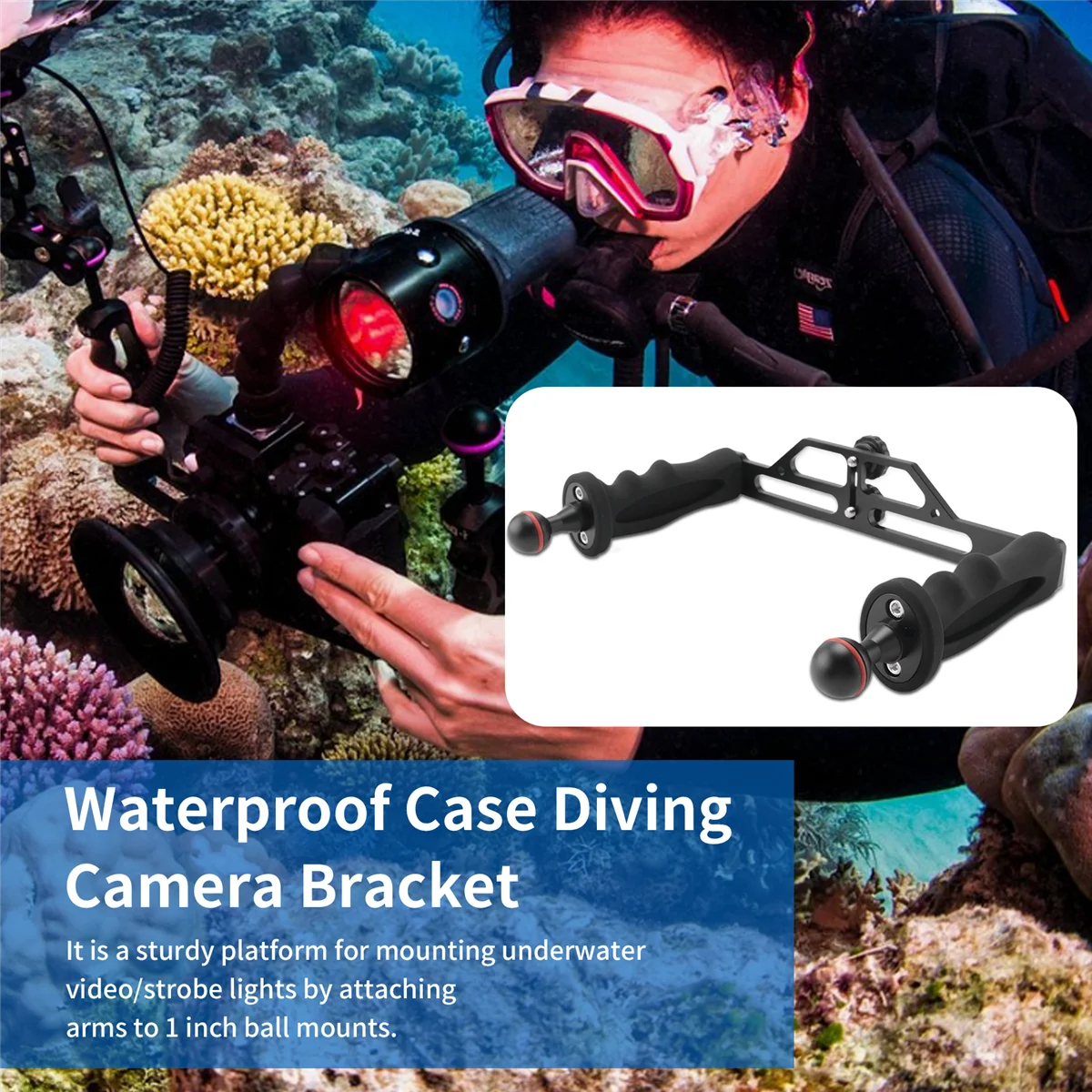 水中カメラ用デュアルハンドルアルミニウム合金トレイスタビライザー_BSH