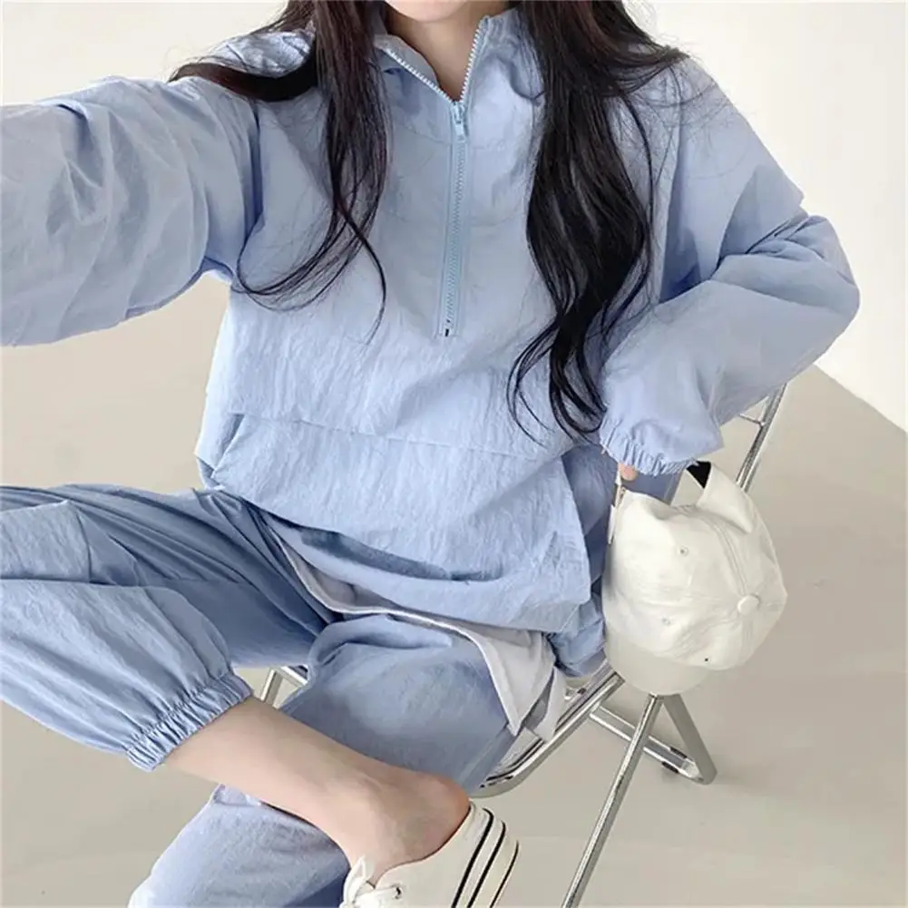 

Winter Tracksuit Women Two Piece Set - Oversized Hoodie Sweatpants Solid Color Sportswear Suit Casual Sweatshirt Trouser Set