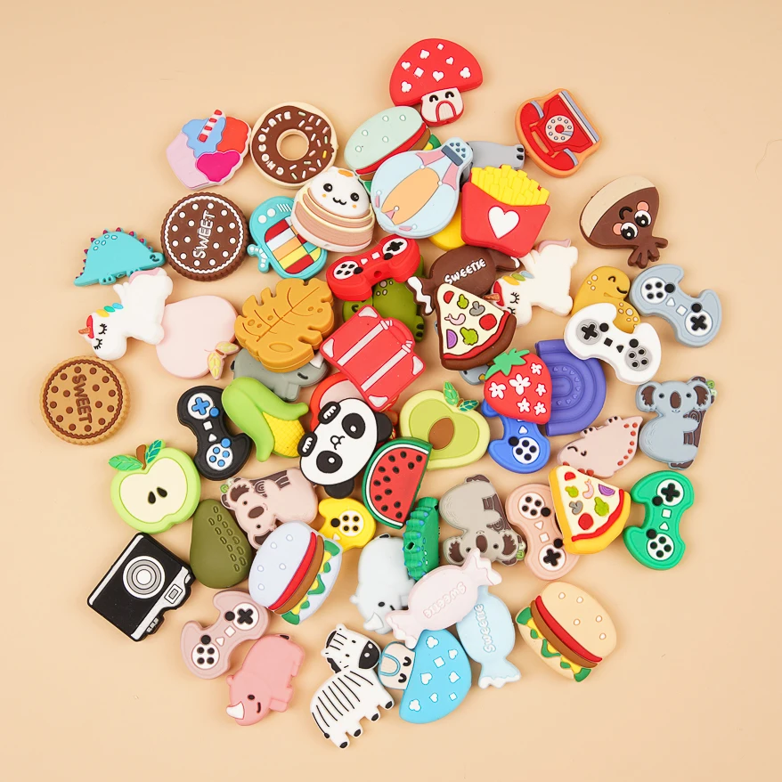 10pcs Food Grade Cartoon Silicon Focal Beads For Beadable Pens Products Bulk Wholesale