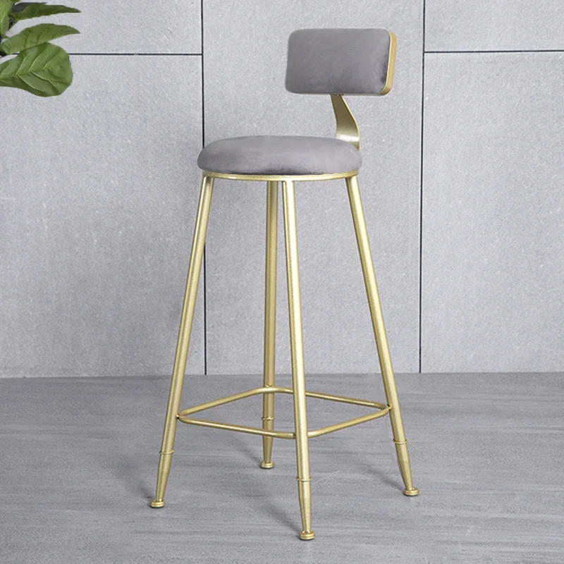 Nordic High Bar Stool Modern Simple Light Luxury Chair with Backrest for Home Front Desk Cashier Elegant Seating Option Stylish