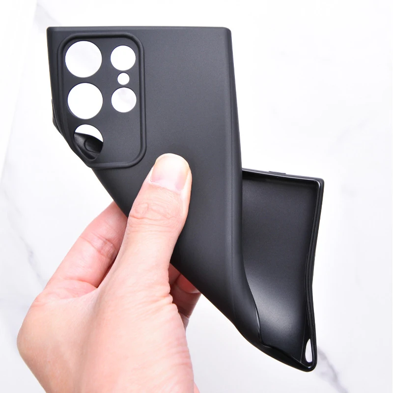 حافظة لهاتف سامسونج جالاكسي S25 S24FE S23 S22 S21FE S20 S10 Plus Ultra Note20 10Pro غطاء أسود ناعم #4