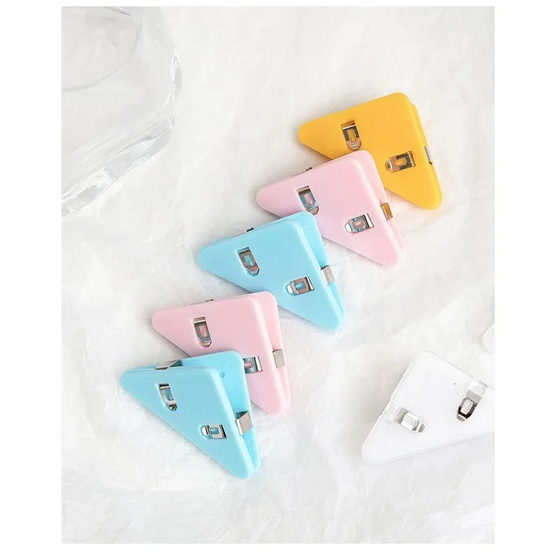 5pcs Mini Color Corner Clips Set Transparent & Solid Colorful Page Holder Paper Clip Clamp File Index Photo Office School