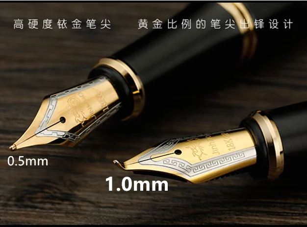 Jinhao 159 قلم حبر ممارسة الخط 0.5 مللي متر مكتب توقيع إيريديوم الذهب القلم ، الذهب والفضة مقاطع القلم القرطاسية هدية القلم