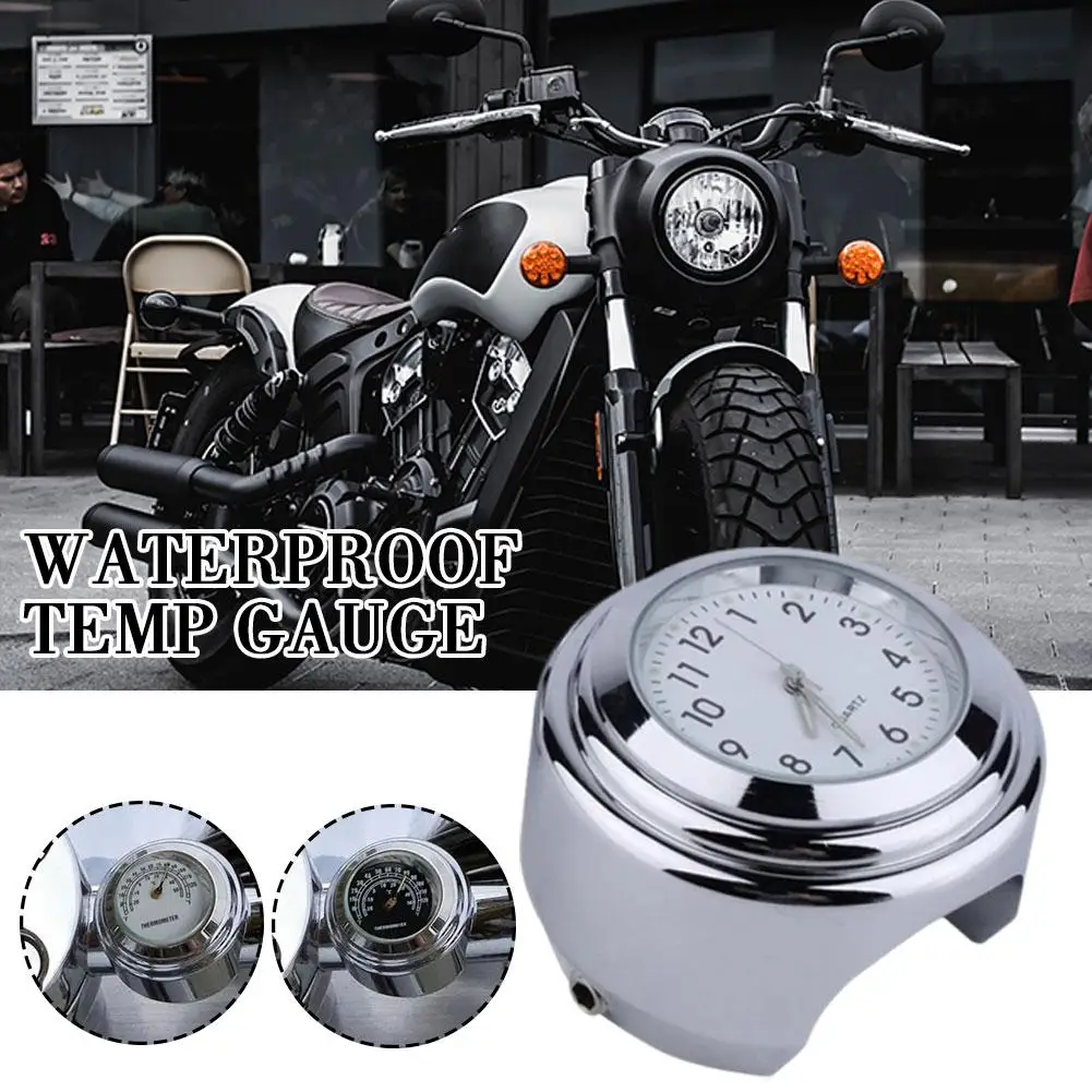 Brand New Mini Motorcycle Watch Thermometer Handlebar Temp Mount Styling Gauge Accessories Watch K4K3