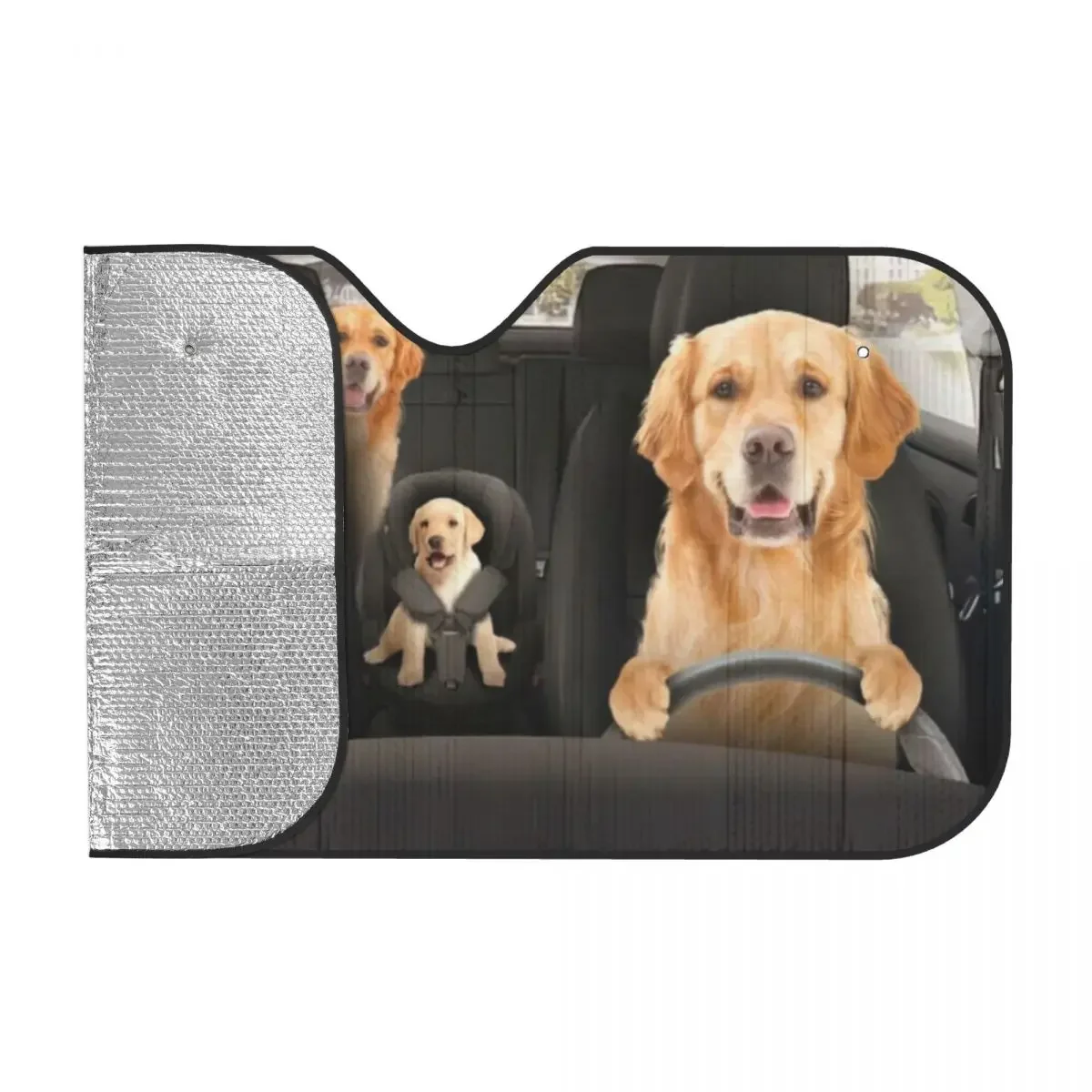 Golden Retriever Car Windshield Sunshade Aluminum foil anti ultraviolet sun visor for automobile windshield