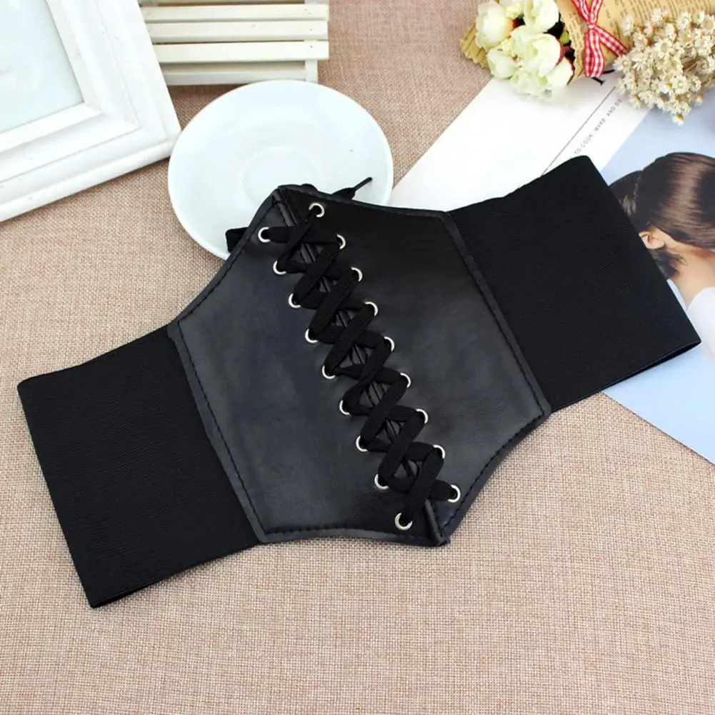 Stylish Waist Band High Waist Waist Shaper Waist Belt Wide Faux Leather Corset Belt
