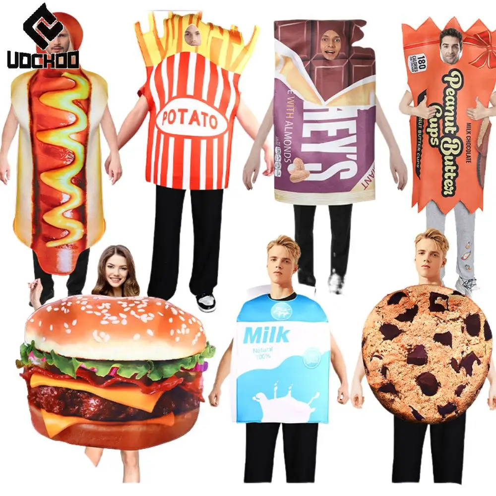 Disfraz de Cosplay de comida para Halloween, disfraz de actuación de Coca-Cola, hamburguesa, Hot Dog, traje de actividad escolar para niños, Tops de fiesta de Carnaval, ropa con impresión 3D