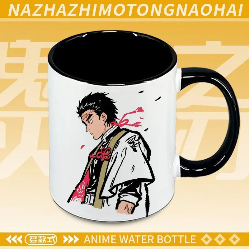 

Wholesale of Demon Slayer anime merchandise creative Kawaii Tanjiro mugs cute Miyazaki manga coffee ceramic cups festival gifts