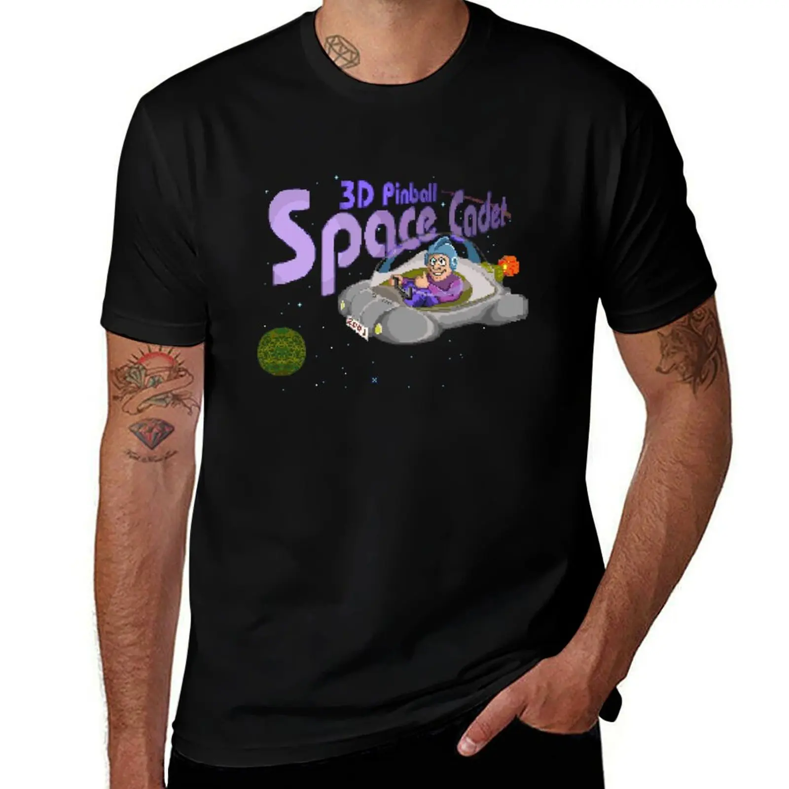 

Retro Space Pinball Cadet T-Shirt plain baggy shirts Aesthetic clothing oversized designer t shirt men