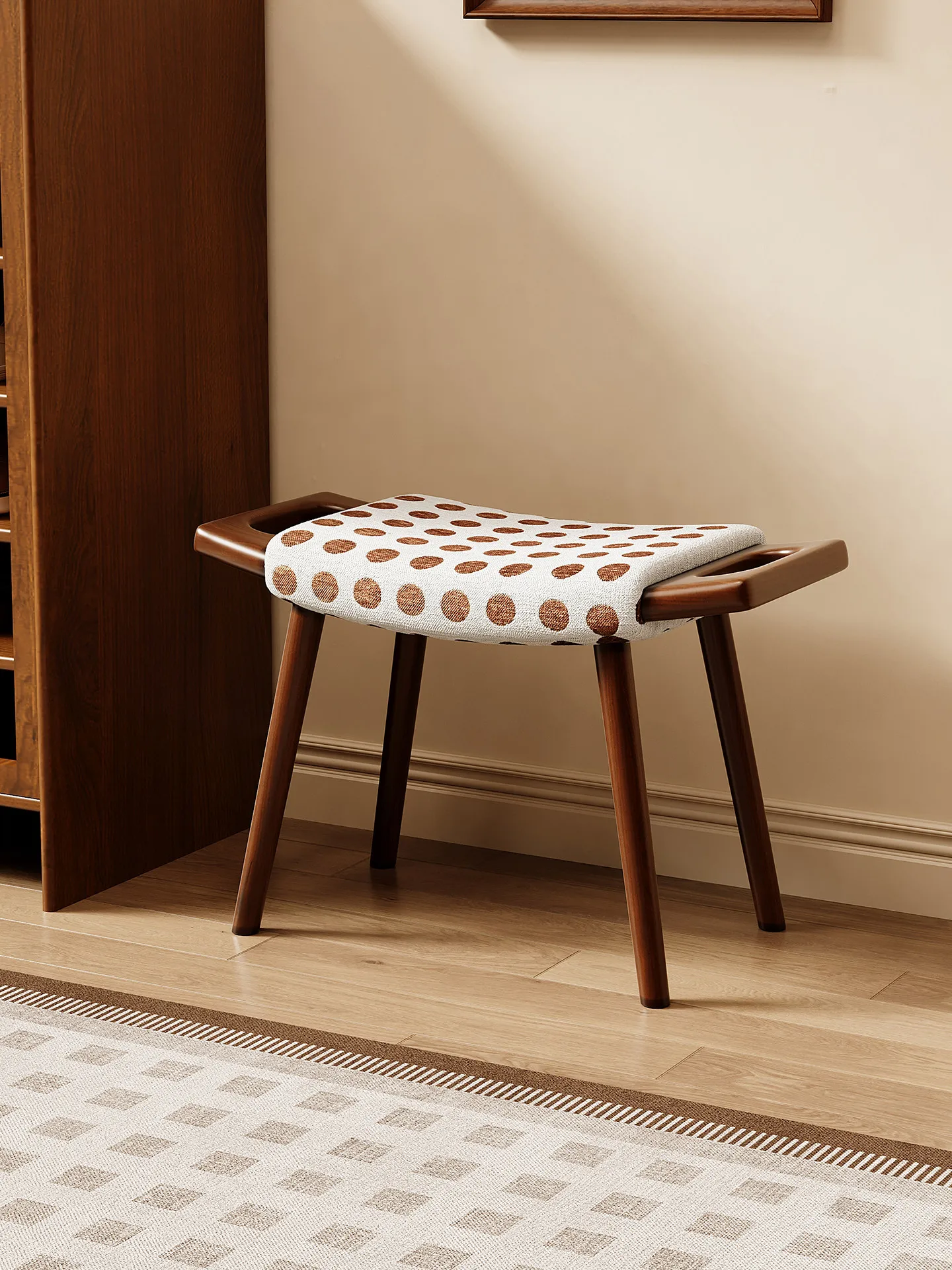 CX retro solid wood dresser stool antique bedroom dressing chair