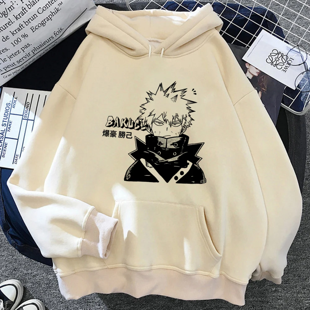 Bakugo hoodies women vintage Winter Street trend anime simple sports style clothing sweater female Kawaii Hood Korean Couple