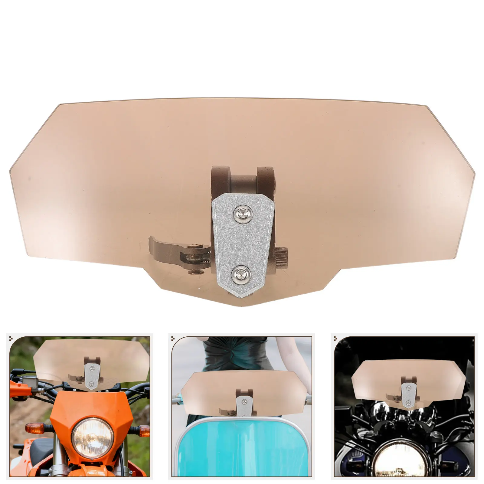 

Motorcycle Windshield Extension Brown Adjustable Airflow Wind Deflector Universal Windscreen for Motobikes Dirt Bikes Scooter
