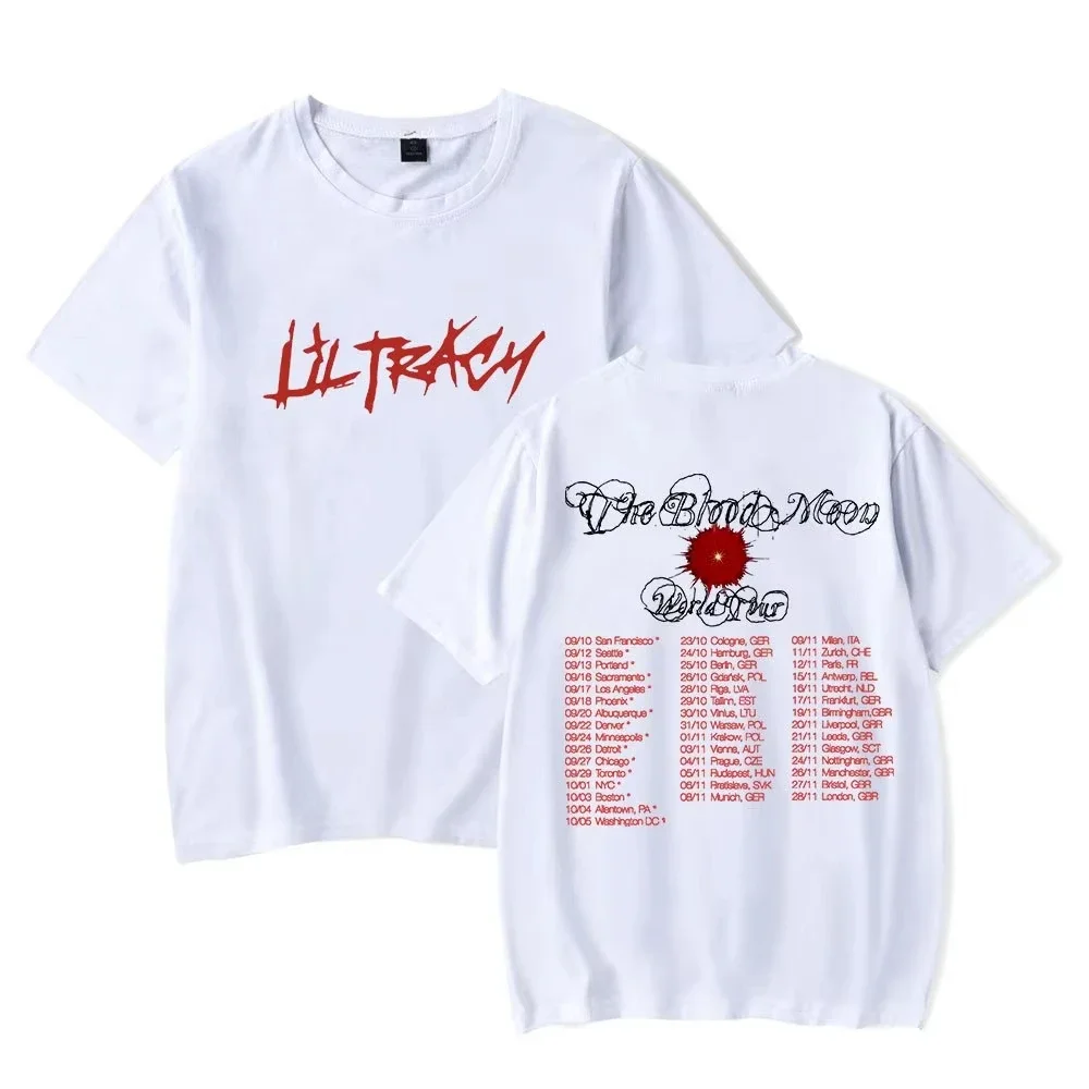 

Lil Tracy The Blood Moon Tour Merch T-shirts Women Men Cosplay Streetwear Tops Short Sleeve Tee