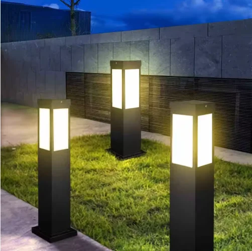 Modern 40cm Aluminum Light Emitting Diode Lawn Light IP65 Waterproof Warm White Glass Body 120 Patio Passage Garden