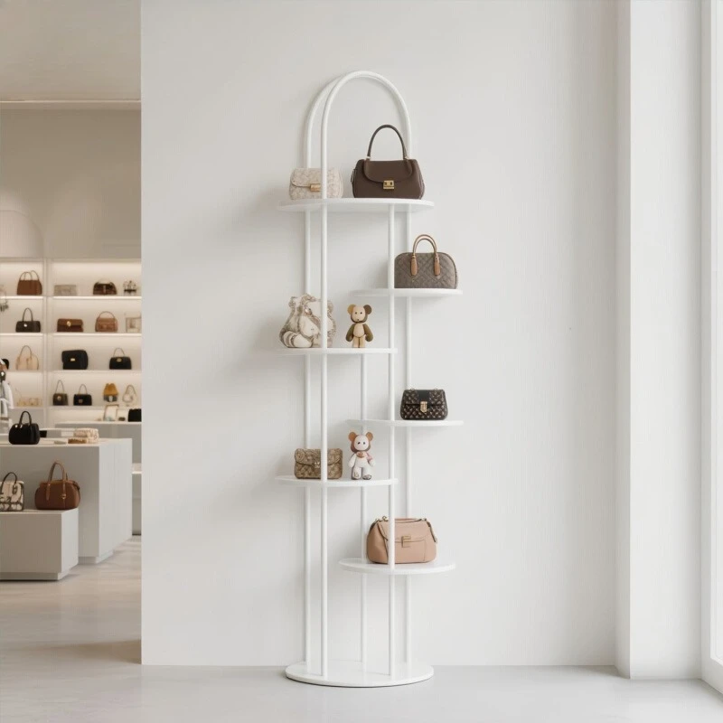 

Boutique shoe shelf store rack Multi-layer floor shoe bag display rack Mall store window shelf display rack