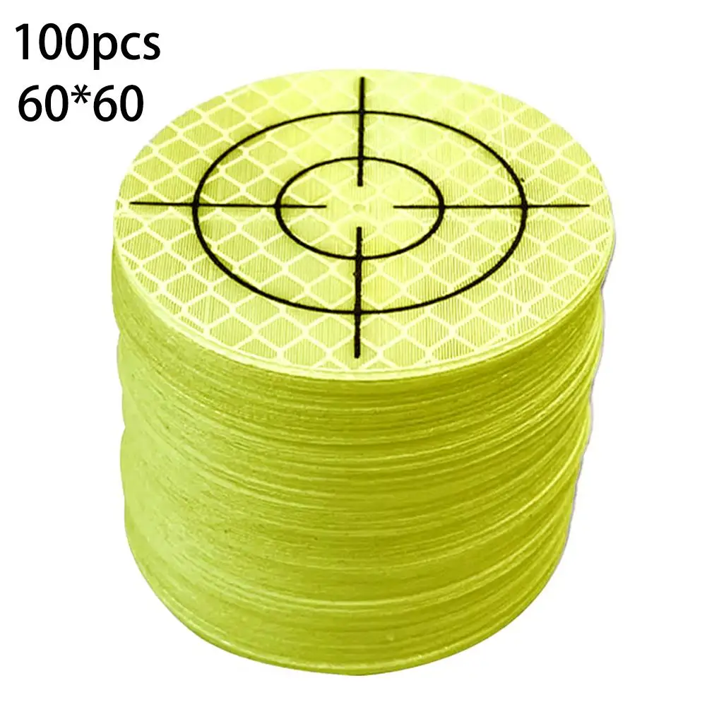 100pcs Round Grid Reflector Sheet For Total Station Reflector Survey Geography Target Reflective Sticker Size 0/30/40/50/60mm