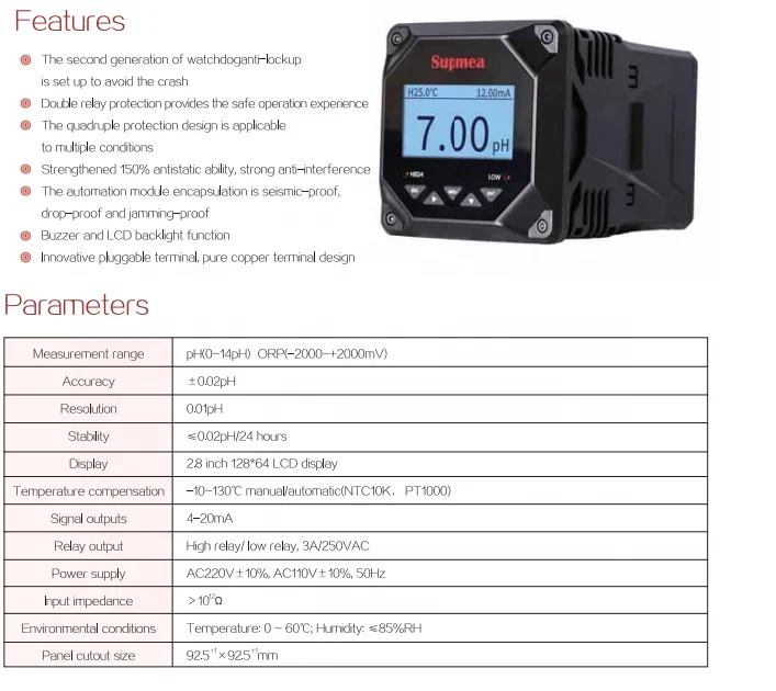 PH Tester Electrical Conductivity DO Sensor Water Dissolved Oxigen Meter