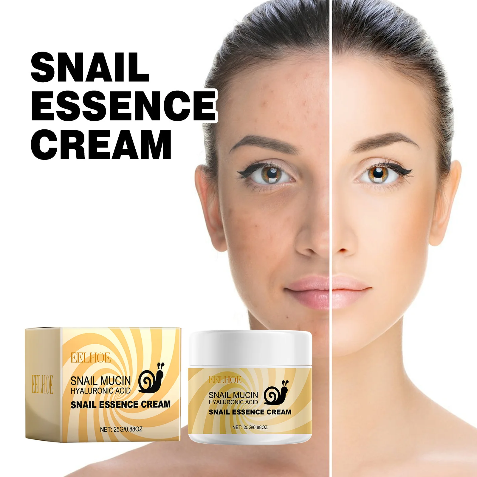 

Snail Mucin Face Cream Collagen Refreshing Lightening Fine Lines Ehitening Moisturizing Nourishing Improve Cracked FaceFace Care