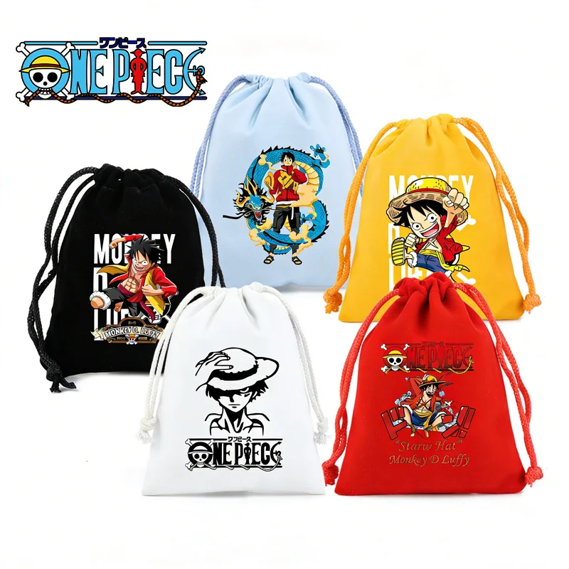 

One Piece Drawstring Pocket Cartoon Portable Storage Bag Large Capacity Anime Pattern Gift Bag Fashion Jewelry Storage Bag Gift