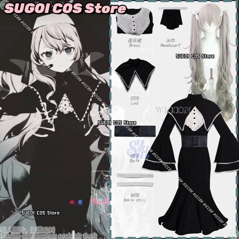 Аниме-игровой проект Sekai Cosplay Idol Girls Groups Nightcord At 25:00 Костюм Mikkuu {SUGOI COS} Винтаж Гот Лолита Хэллоуин