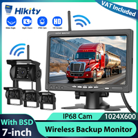 Hikity 7 Inch Reverse Monitor Wireless Camera Waterproof HD Digital Reversing Car IR Night Vision Rear View Camera Backup Camera