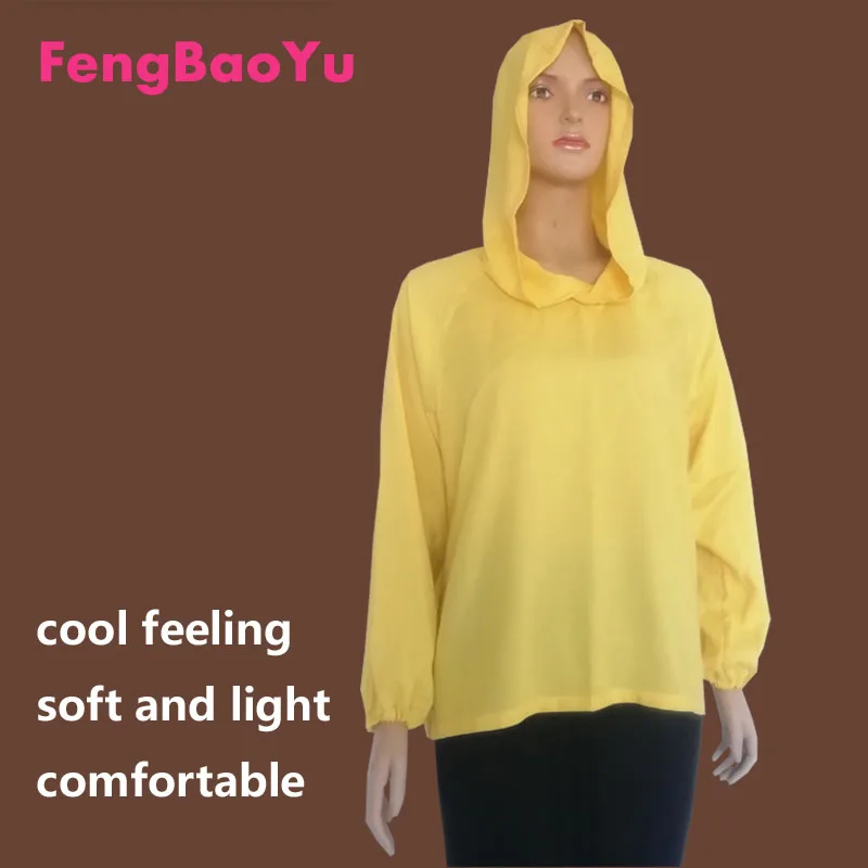 

Fengbaoyu Cotton Silk Spring and Summer Long-sleeved Hooded T-shirt Men's and Women's Sunscreen Travel Fat Large Size Leisure