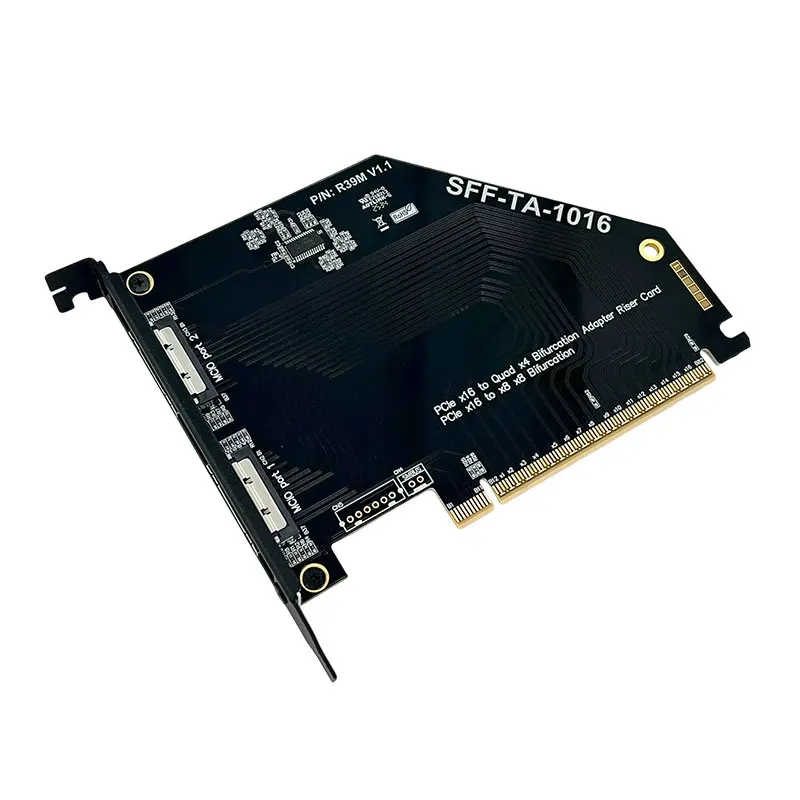 بطاقة محول ADT-Link GEN3 PCI-E 3.0 x16 إلى MCIO تدعم الهيكل الخارجي واحد إلى اثنين SFF-TA-1016 PCIE X16 إلى X8 X8 التشعب