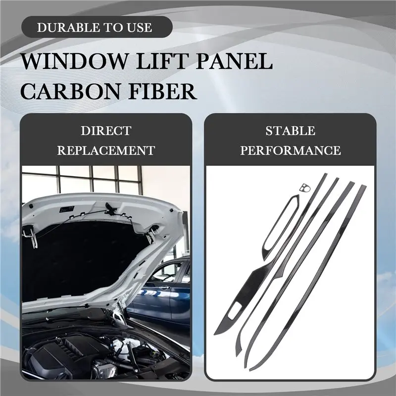 For BMW 6 Series M6 F12 F13 F06 2011-2018 Carbon Fiber Window Lift Switch Panel Cover Trim Accessories Fitment-Y79A