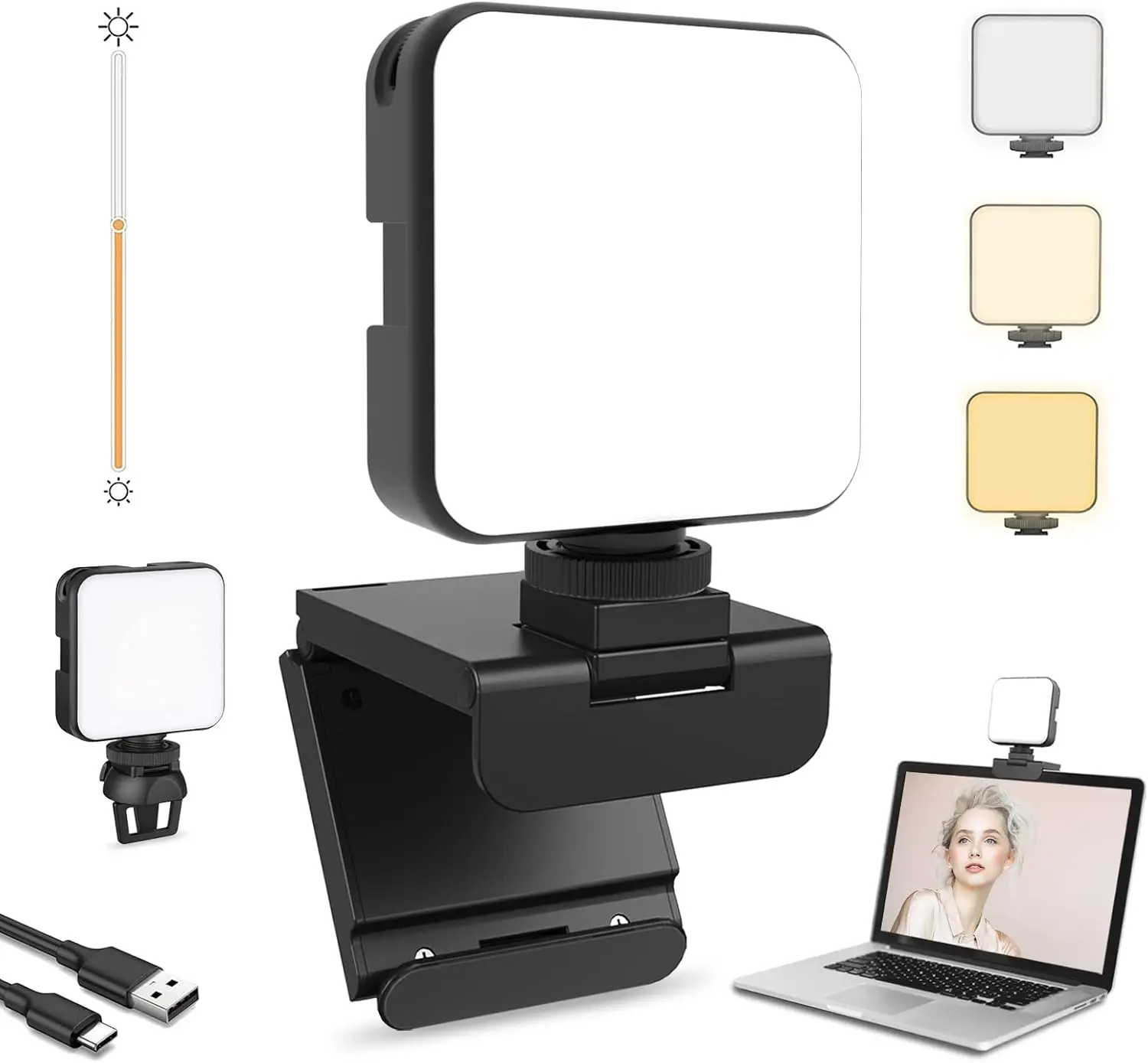 

Streamer Glow Light Kit with Webcam Clip, Built-in Battery, Dimmable & Rechargeable for Streaming, Photography, Vlogging