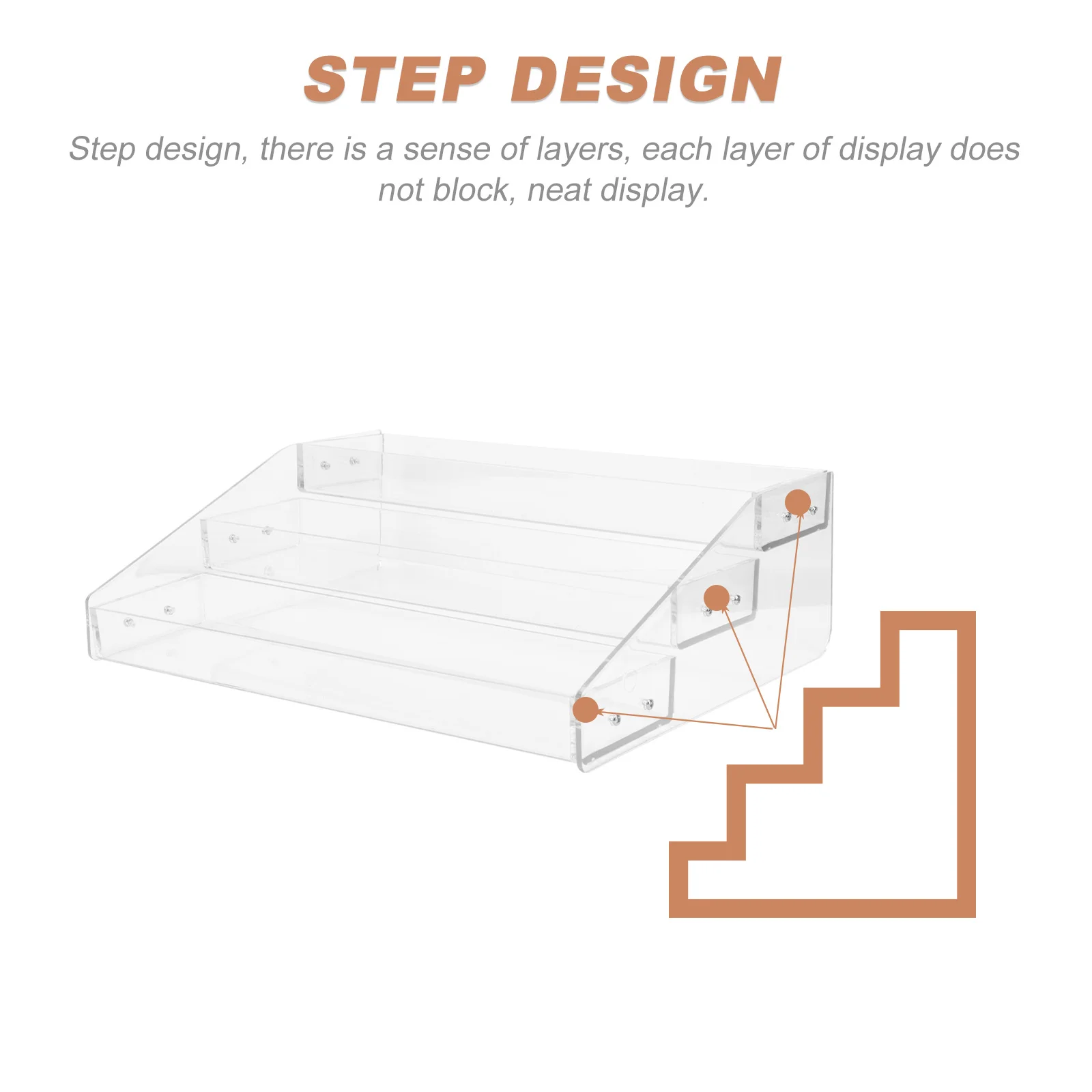 

1pc Acrylic Three-Layer Desktop Display Rack For Store Office Organizer Stand Collection Shelf Multi-Layer Storage