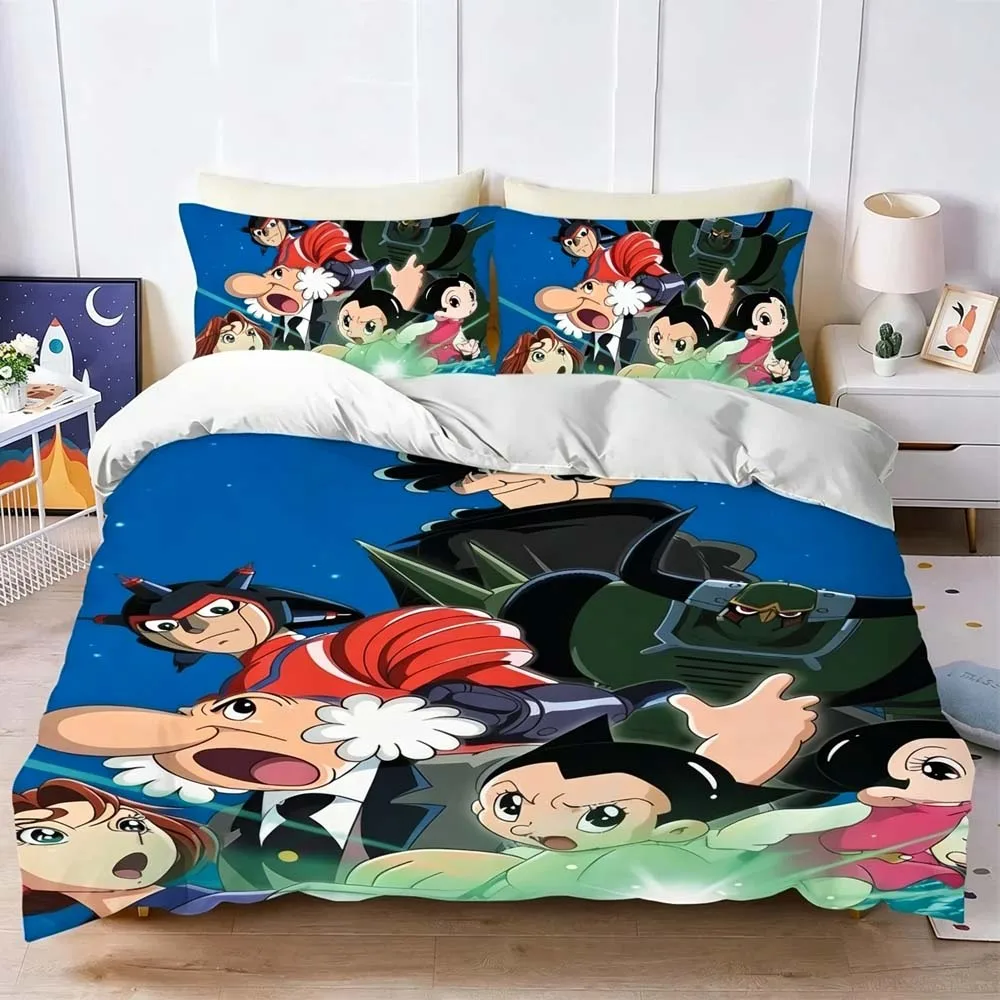 Astro Boy Bedding Set Boys Girls Twin Queen Size Boy Duvet Cover Pillowcase Bed Kids Adult Fashion Home Textileextile