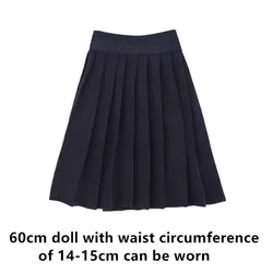 Black Pleated Skirt for 60cm Doll Clothes Accessories Dress Up Jeans Clothes 1/3 Bjd Doll Diy Toys for Girls