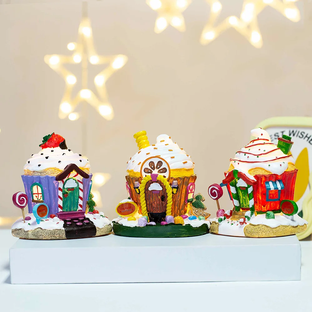 

New Cisas Decoration Creative Glowing Snow House Tabletop Display Festive Decorations for Window Display Cisas Gift