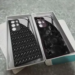 Normal Real Forged Carbon Phone Case For Samsung Galaxy S24 S23 S22 S20 S21 Note20 Ultra Plus Fe Colored Silver Cover