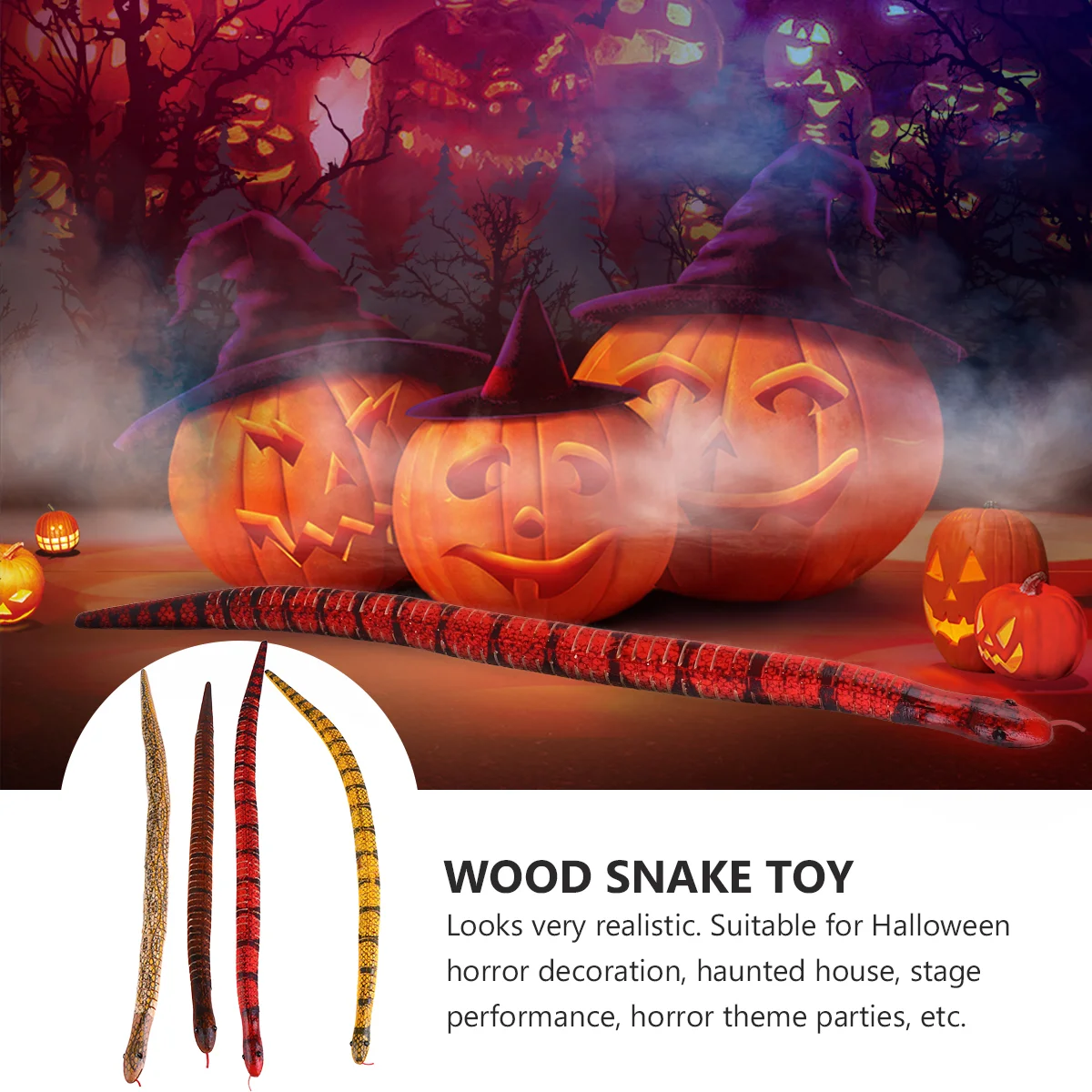 8 Pcs Toy Wooden Simulated Snake Child Kids Toys Stuffed Animal Halloween Tricky