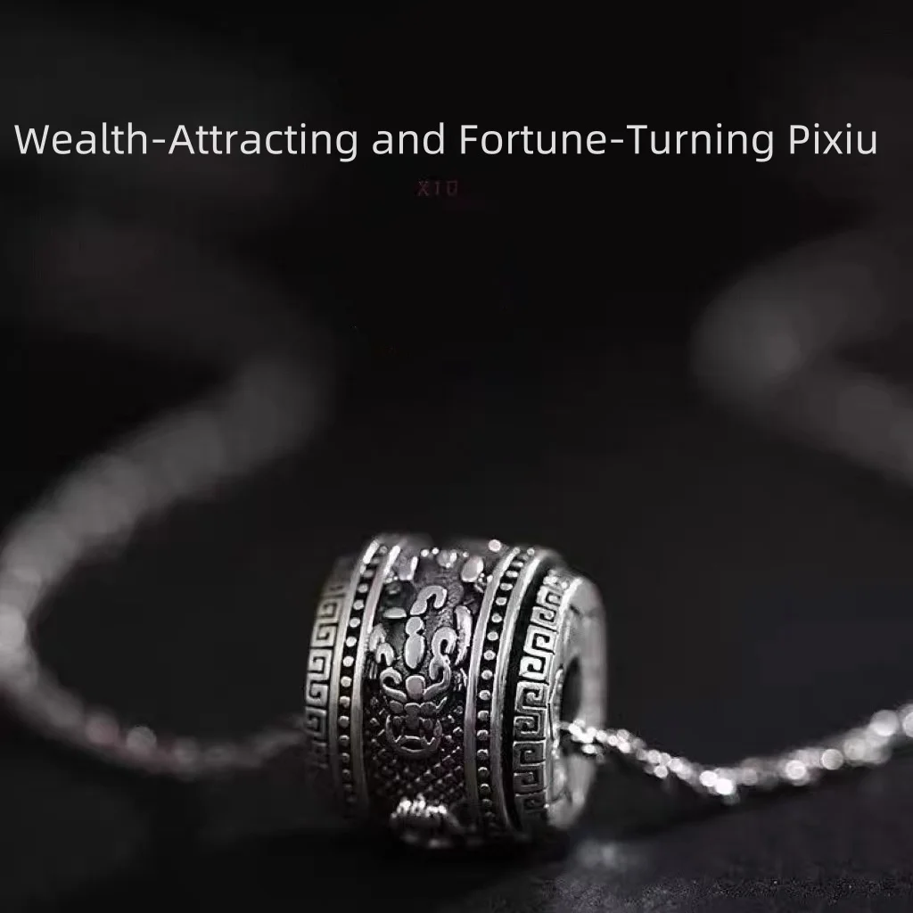 Wealth Atracting and Fortune Turning Pixiu men's and women's necklaces, personalized and creative rotatable pendant jewelry.