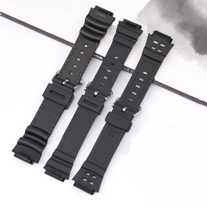 Rubber Strap for Casio AQ-S810W SGW-300H W-735H Stainless Steel Buckle 18mm Men Sport Waterproof Bracelet Band Watch Accessories