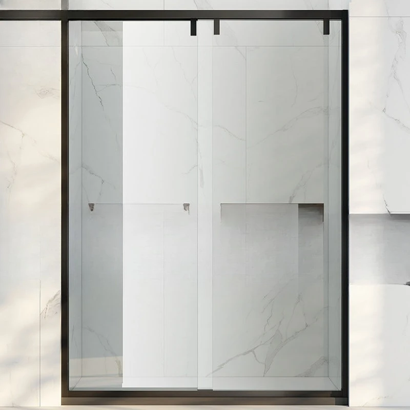 Extremely narrow household shower room, bathroom dry and wet separation partition, bathroom glass sliding door sliding