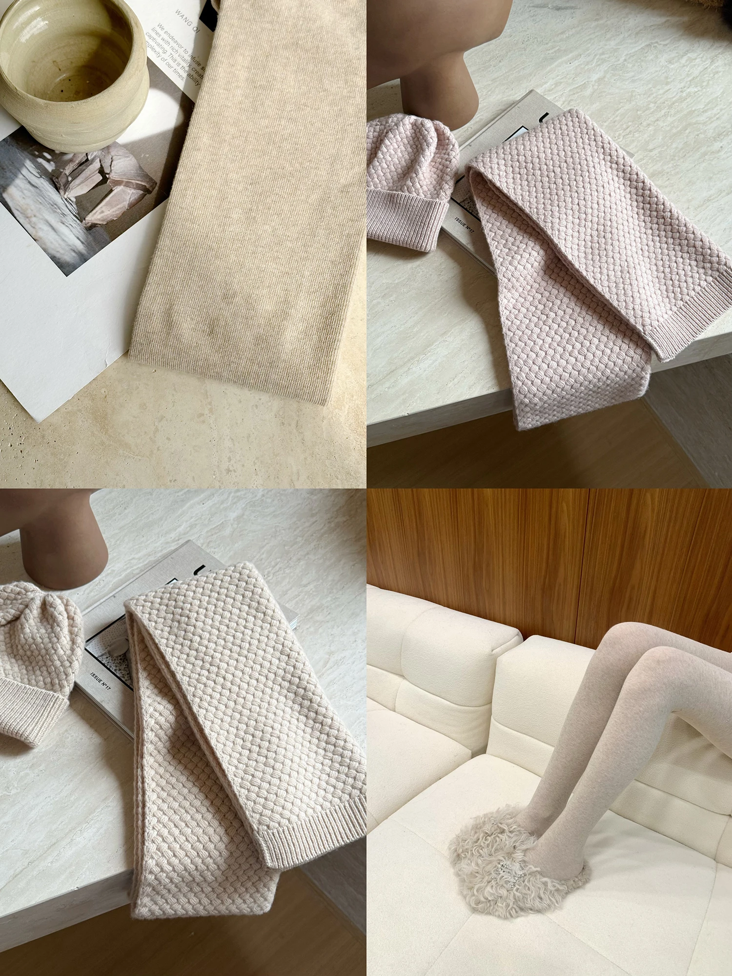 

Madofit Pine Pattern Knitted Scarf Winter Hat Prure Soet Tights Women's Faionable Online Exclusive 2024 Winter Co...