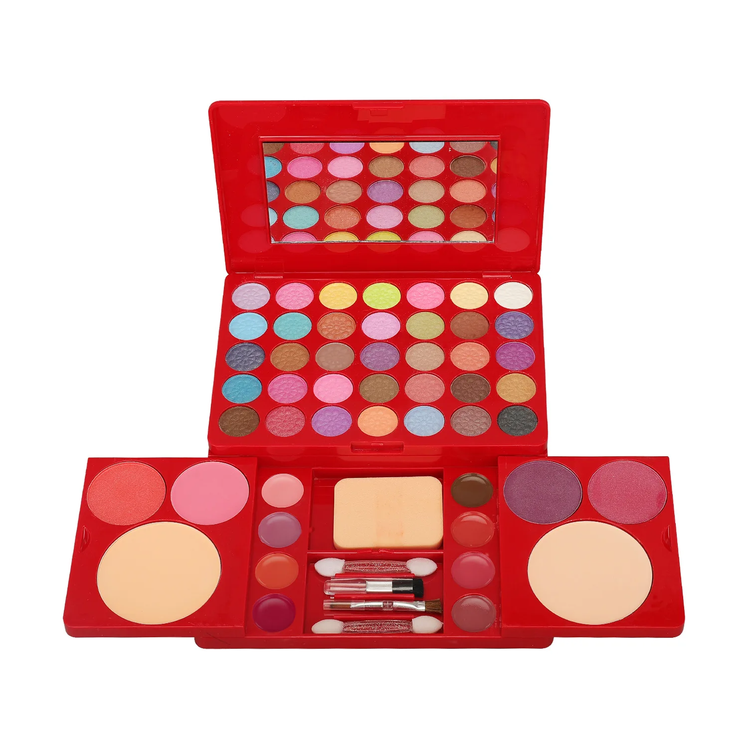 Makeup Gift Set for Women Full Kit All in One Red 49Color Face Powder Eyeshadow Palette Make up Lip Eye Shadow Highlighter Brush