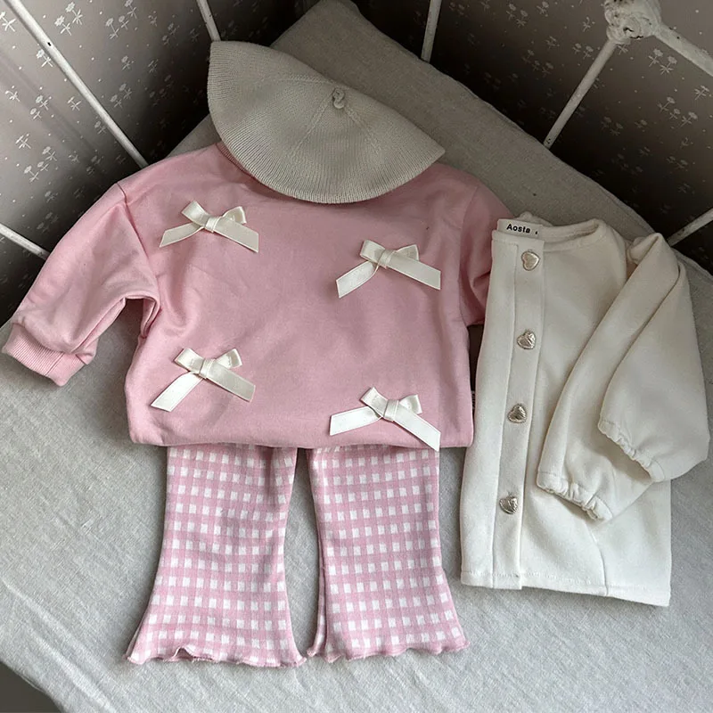 Infant Spring Autumn New Solid Long Sleeve Coat Cotton Baby Girl Cardigan O-neck Tops Toddler Floral Jacket Children Clothes