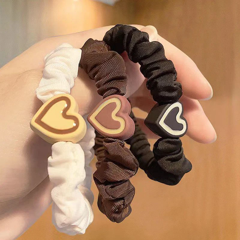 1PC New Korean Style Love Hair Ties Cute Big Ear Rabbit Head Rope Women High Elastic Hair Accessories Girl Daily Decoration