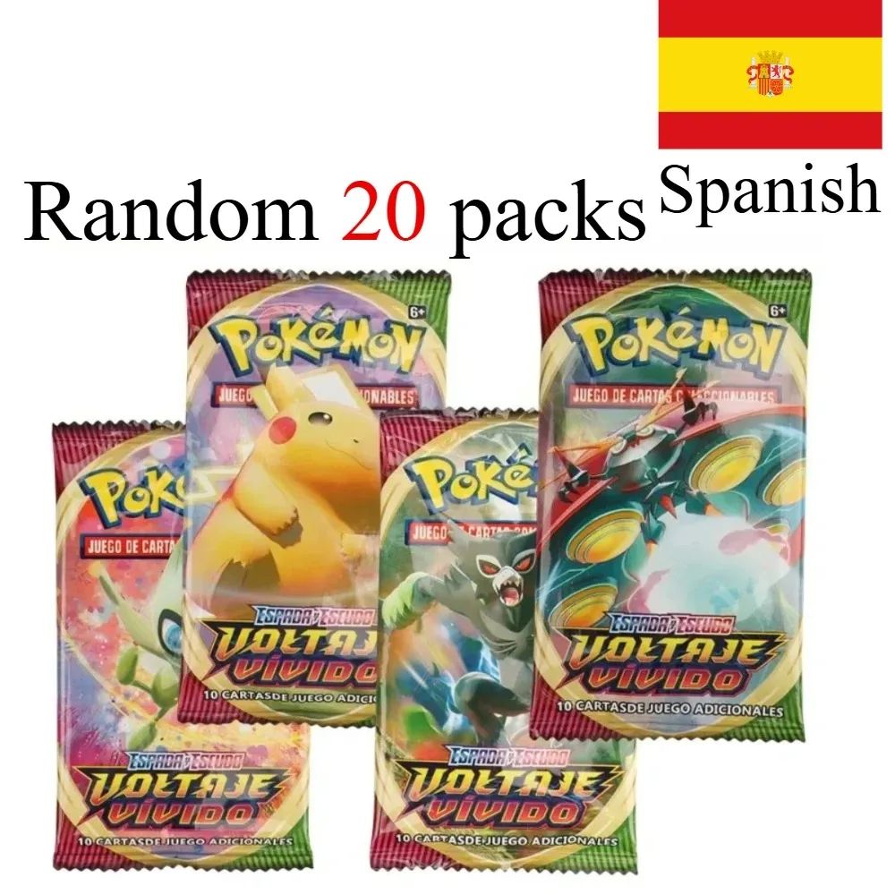 Divertida versión española, 4-36 paquetes de tarjetas Pokémon TCG: Sword Shield, caja potenciadora de voltaje vívida, tarjetas Pokémon, paquete de 36 cajas de regalos, 360 Uds.