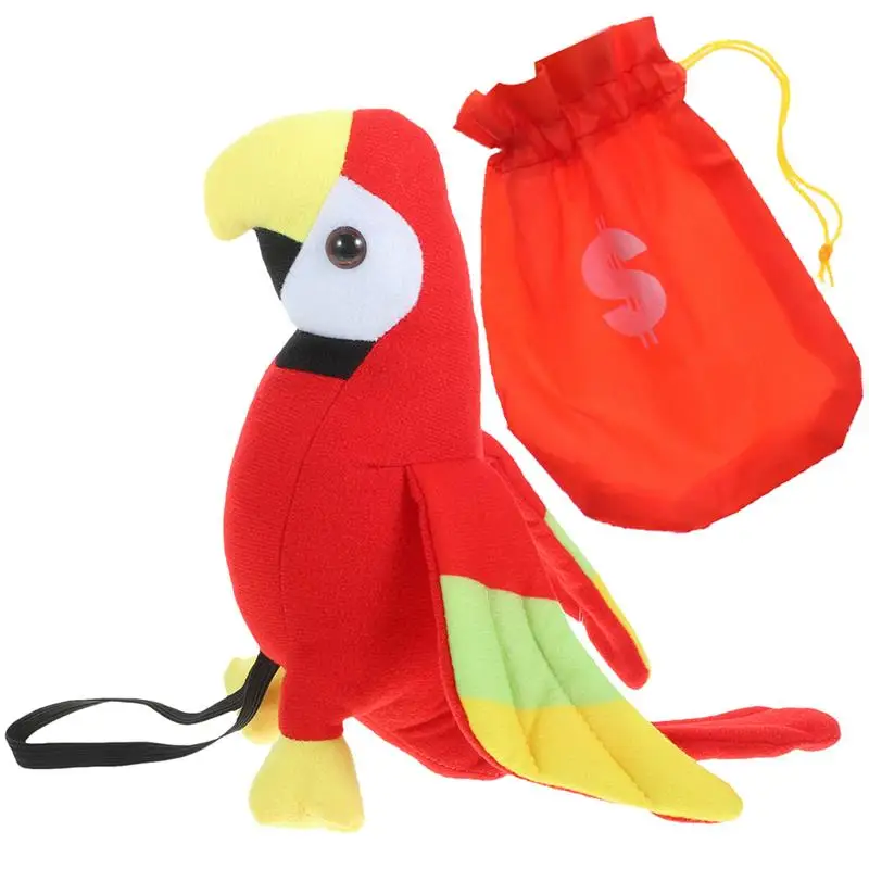 

Pirate Props Stuffed Parrot on Shoulder Plush Apparel Baby Lifelike Models Cloth Bird Kids Costume Accessory Child Simulated