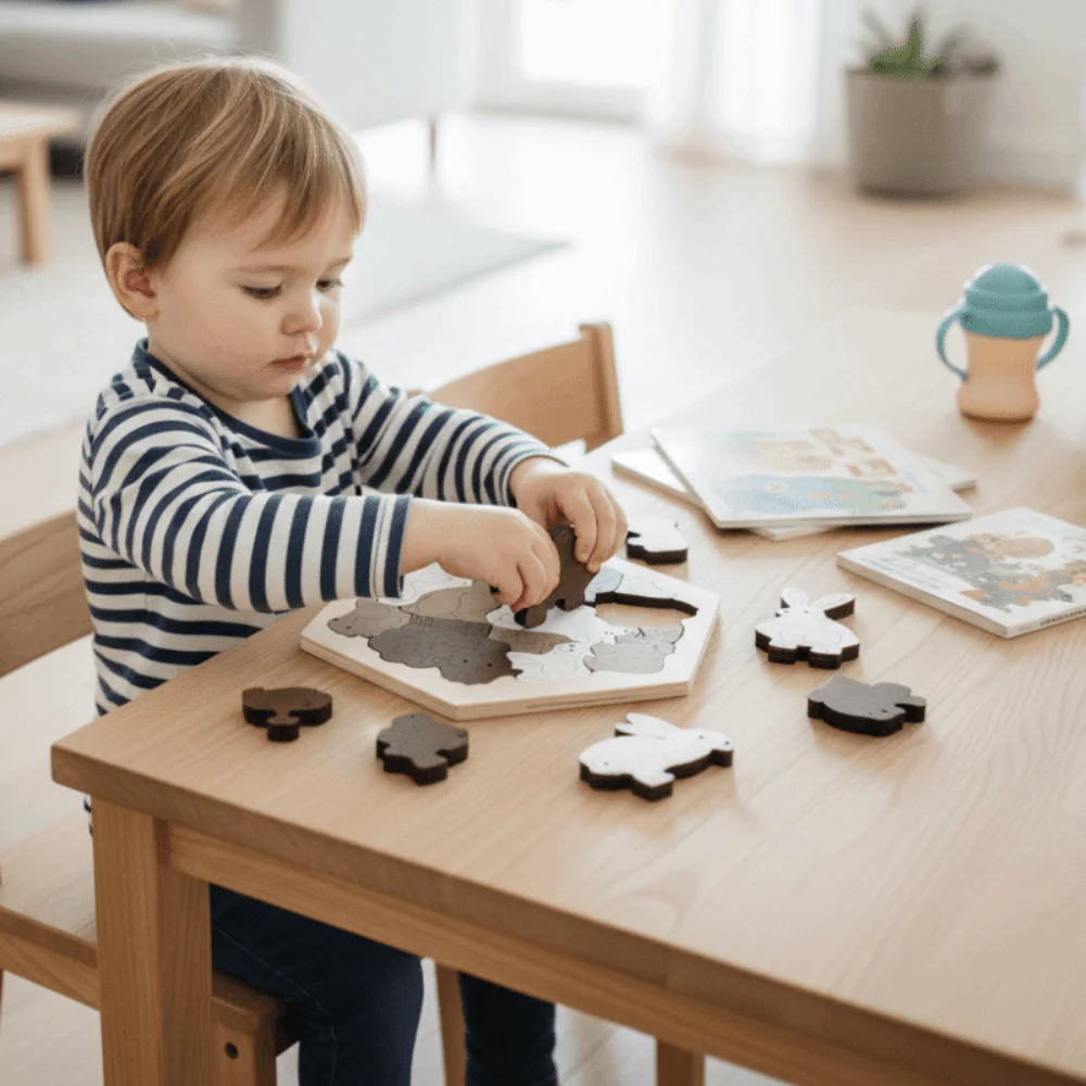 Brain Burning Dinosaur Wooden Puzzle Farm Animals Forest Animals Fruits Jigsaw Home Decor Colored Unique Irregular Puzzle