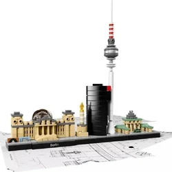Hot City Architecture Berlin San Francisco Venice Chicago Las Vegas Skyline Building Blocks Bricks Toys For Adults Kid Gifts